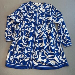 LOFT Blue and White Patterned Dress
